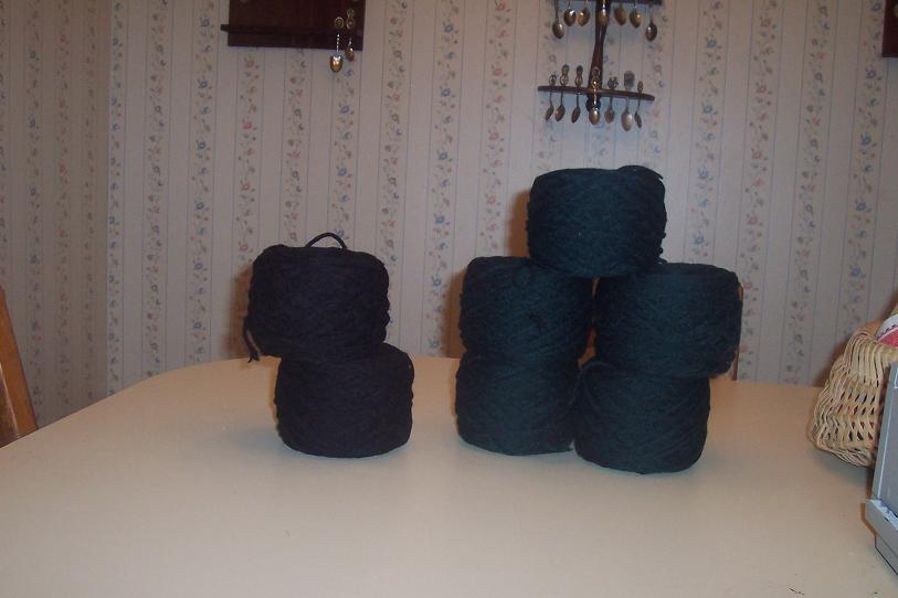 Before! After the handy dandy yarn winder!