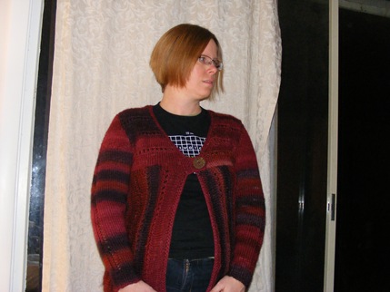 Garter Eyelet Ridge Cardigan